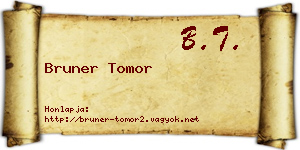Bruner Tomor névjegykártya